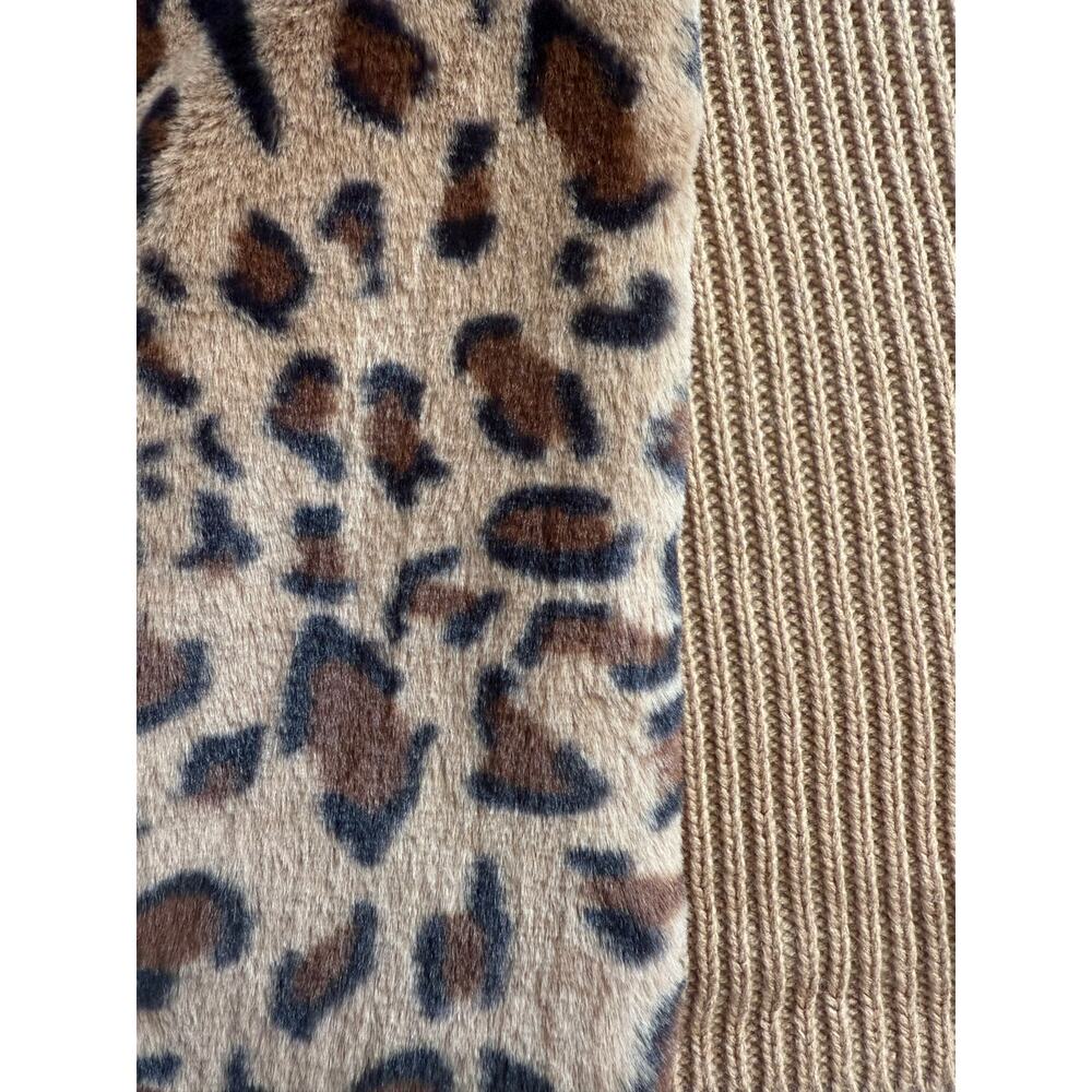 Kate and Sam Faux Fur Vest Size LARGE Brown Black Animal Print - Picture 3 of 7